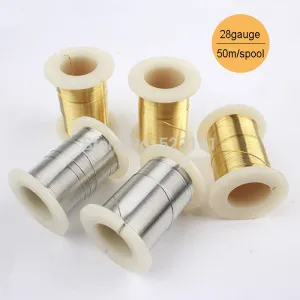 0.3mm 50m 55yd Silver Gold Copper Wire Thread Spool for Jewelry Making 28Gauge Dead Soft Beading Wrapping Wire Tarnish Resistant