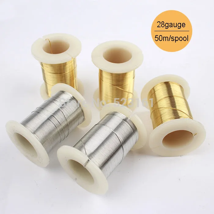 0.3mm 50m 55yd Silver Gold Copper Wire Thread Spool for Jewelry Making 28Gauge Dead Soft Beading Wrapping Wire Tarnish Resistant