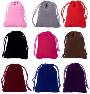 1 Set 18 Pcs Velvet Pouches Jewellery Gift Bags Wedding Favor Bags with Drawstrings for Wedding Favor Packaging, 9x7cm
