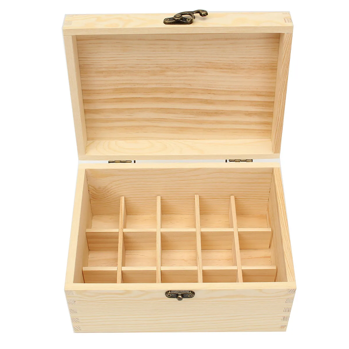 15 Grids Natural Wood Box Essential Oils Storage Anti-evaporation Box Case