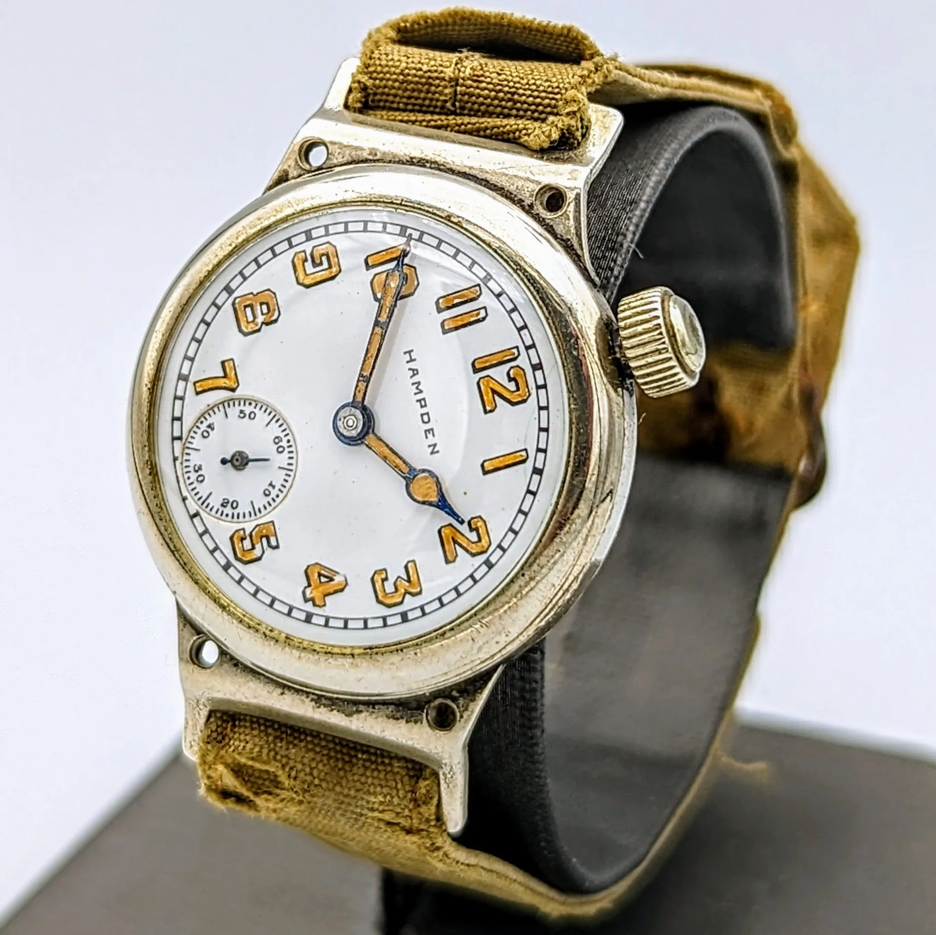 1906 HAMPDEN "Molly Stark" Trench Watch 7 Jewels U.S. Army Wristwatch