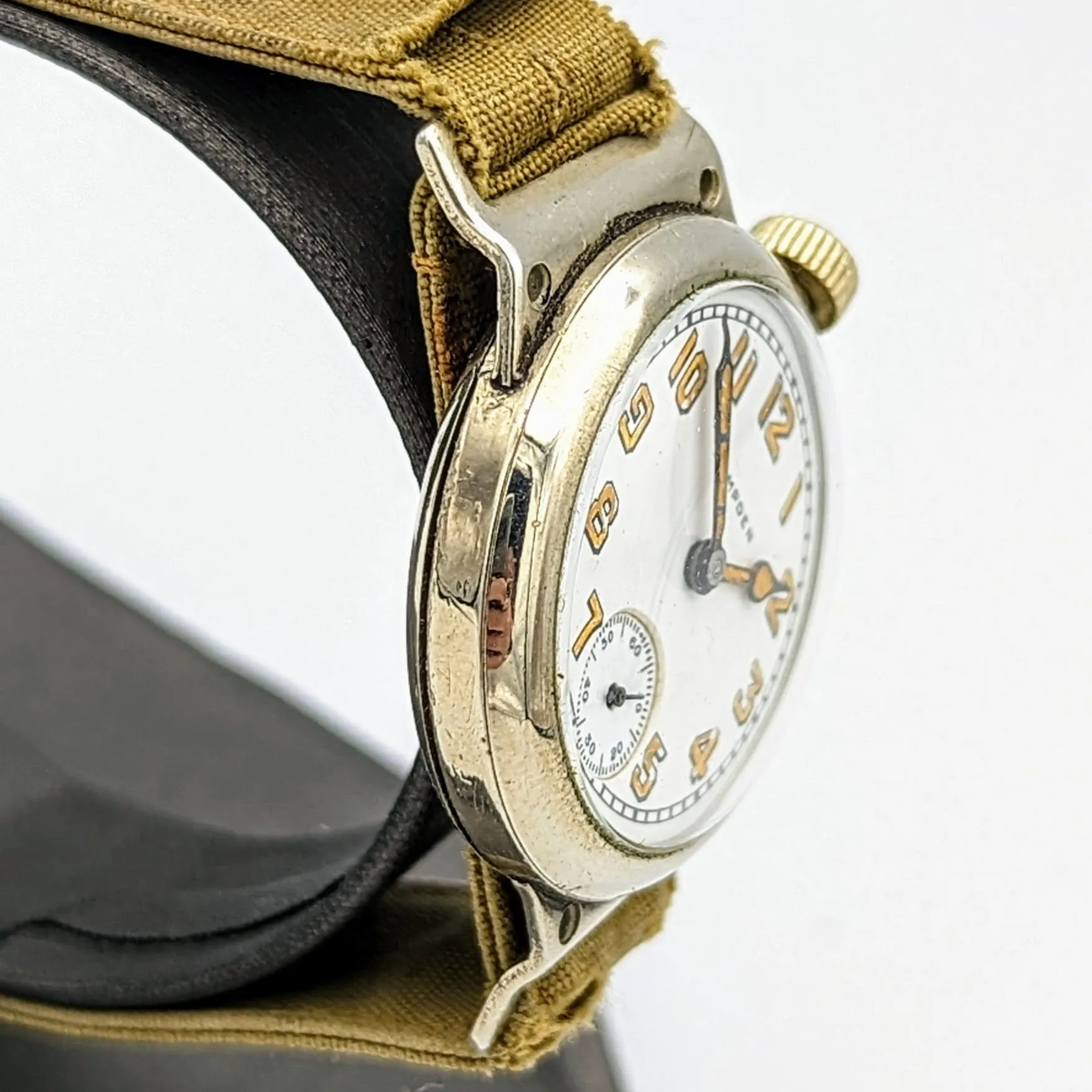 1906 HAMPDEN "Molly Stark" Trench Watch 7 Jewels U.S. Army Wristwatch