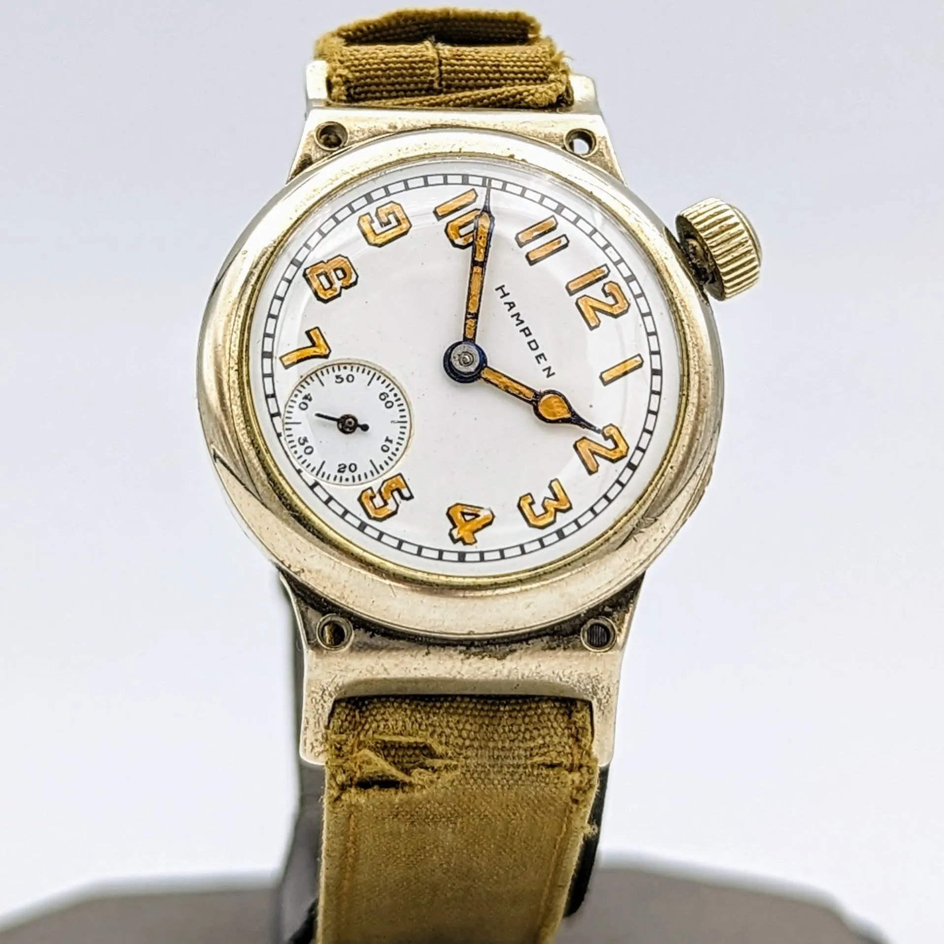 1906 HAMPDEN "Molly Stark" Trench Watch 7 Jewels U.S. Army Wristwatch