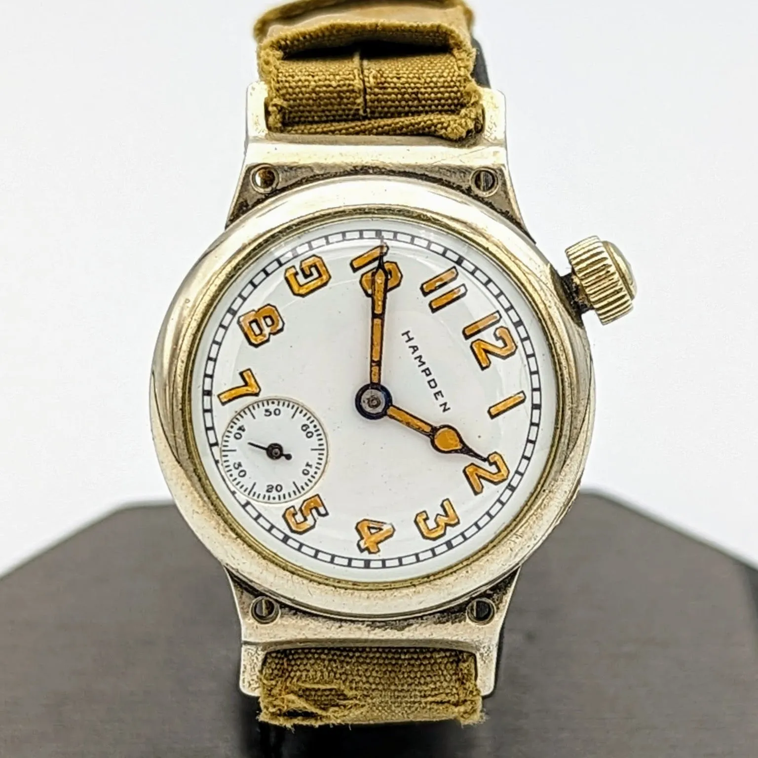 1906 HAMPDEN "Molly Stark" Trench Watch 7 Jewels U.S. Army Wristwatch