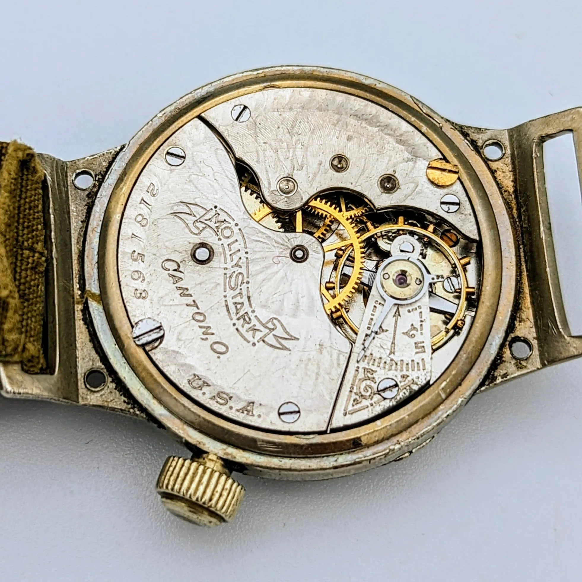1906 HAMPDEN "Molly Stark" Trench Watch 7 Jewels U.S. Army Wristwatch
