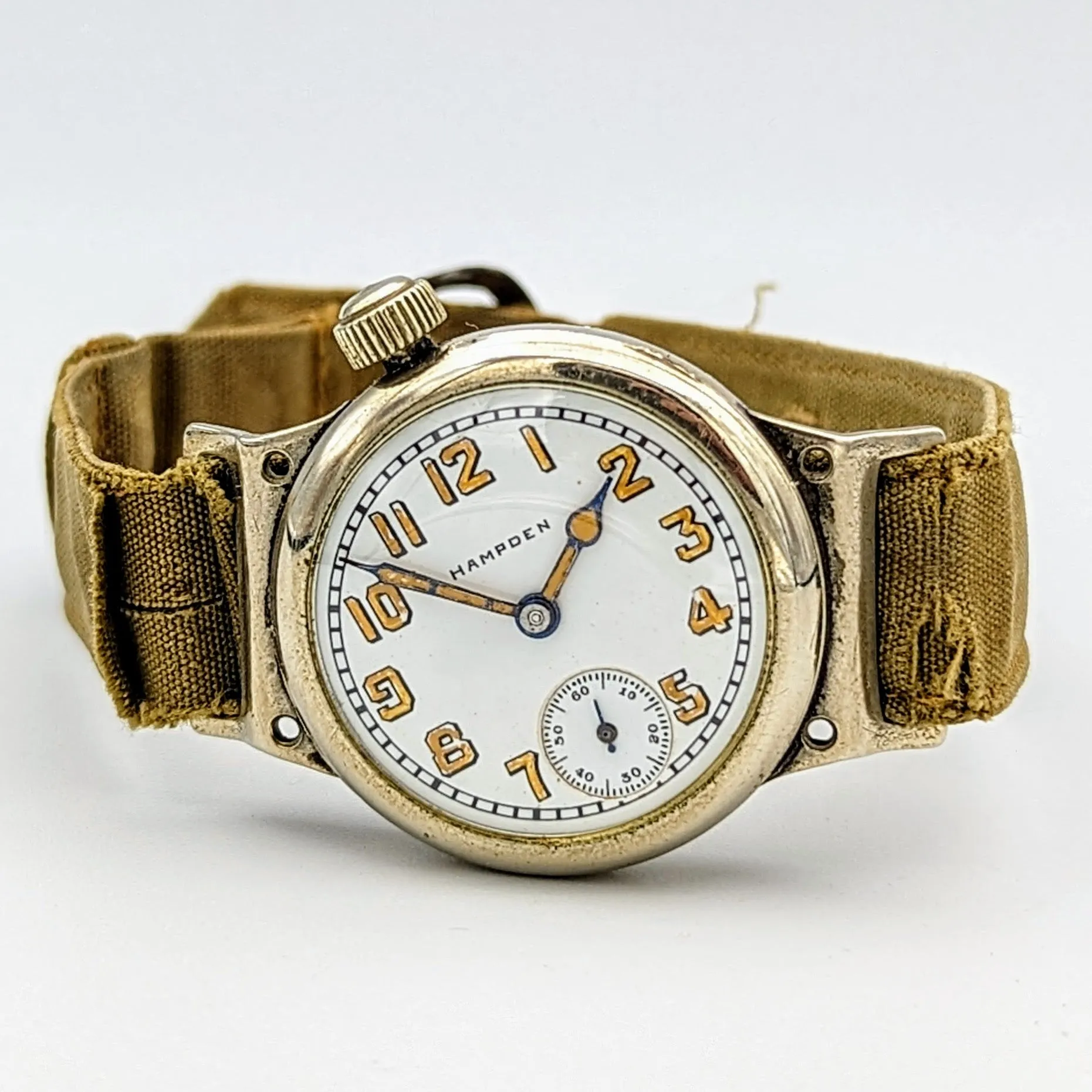 1906 HAMPDEN "Molly Stark" Trench Watch 7 Jewels U.S. Army Wristwatch