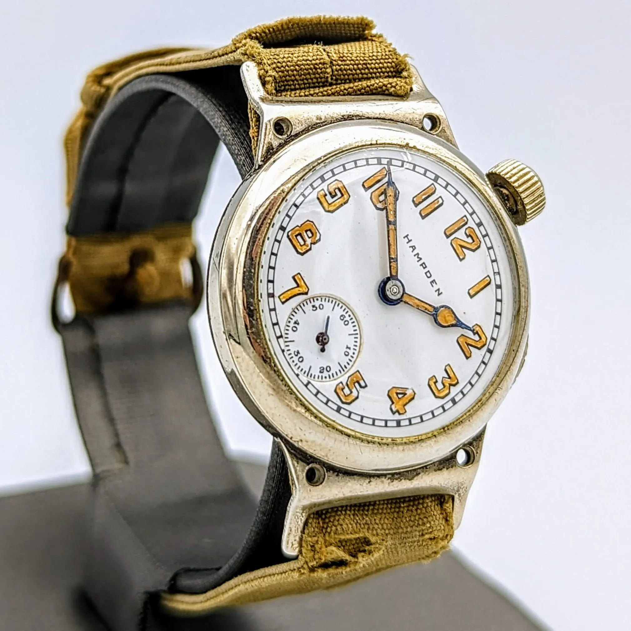 1906 HAMPDEN "Molly Stark" Trench Watch 7 Jewels U.S. Army Wristwatch