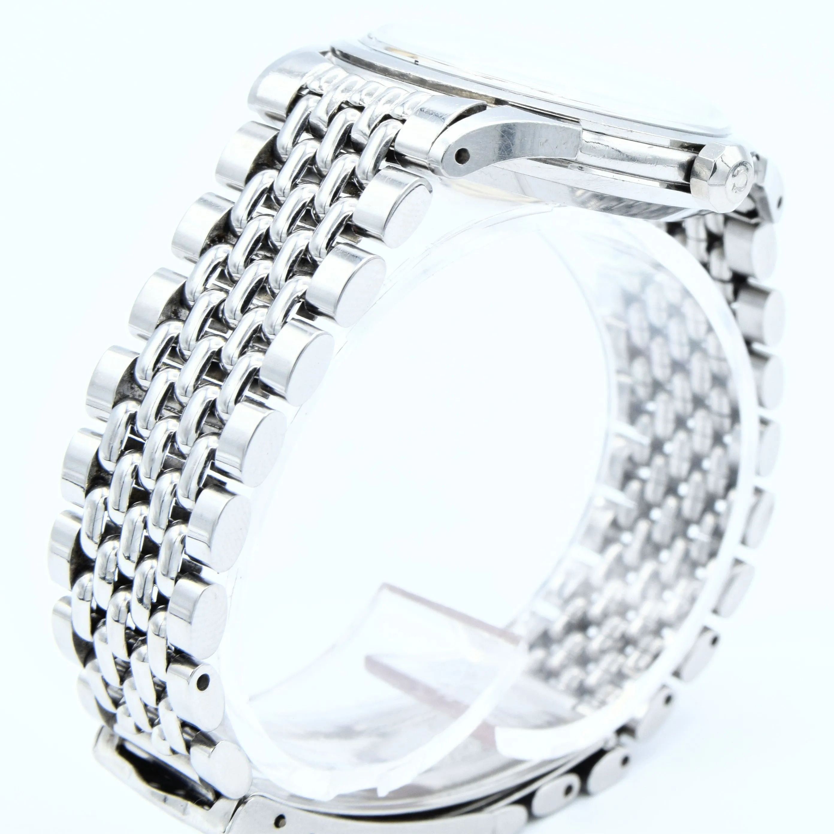 1954 Omega Classic Early Constellation Chronometer Model 2782 in Stainless Steel on Beads of Rice Bracelet   Original Box