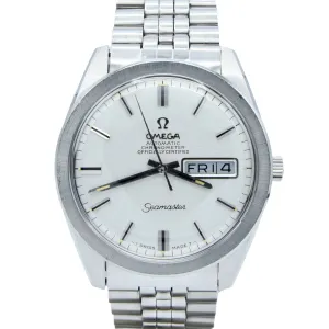 1969 Omega Seamaster Automatic Rare Chronometer Day/Date Model 168.023 with Glitter Dial in Stainless Steel on Bracelet with Box