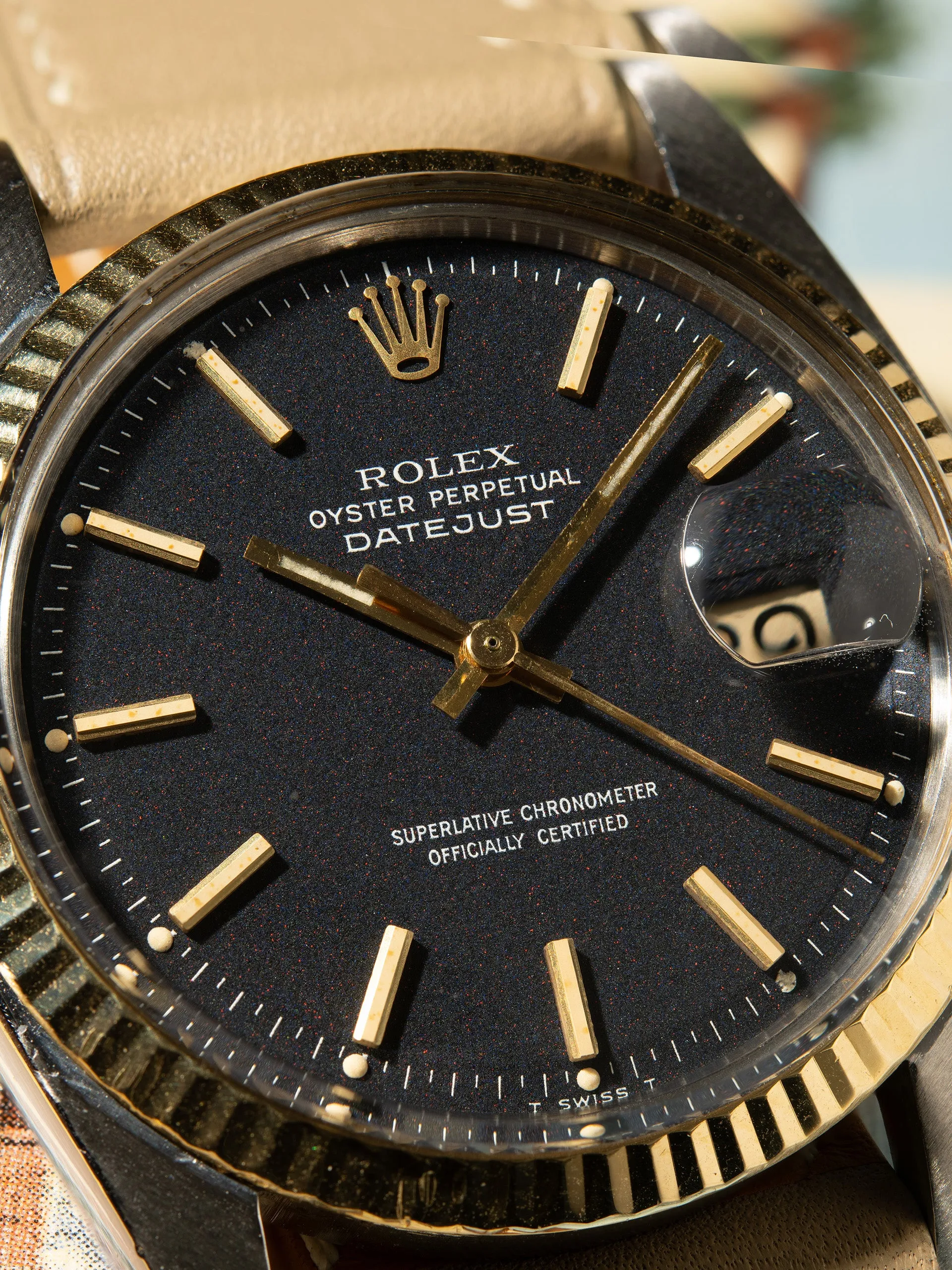 1972 Rolex Two-Tone Datejust (Ref. 1601) Black "Confetti" Dial