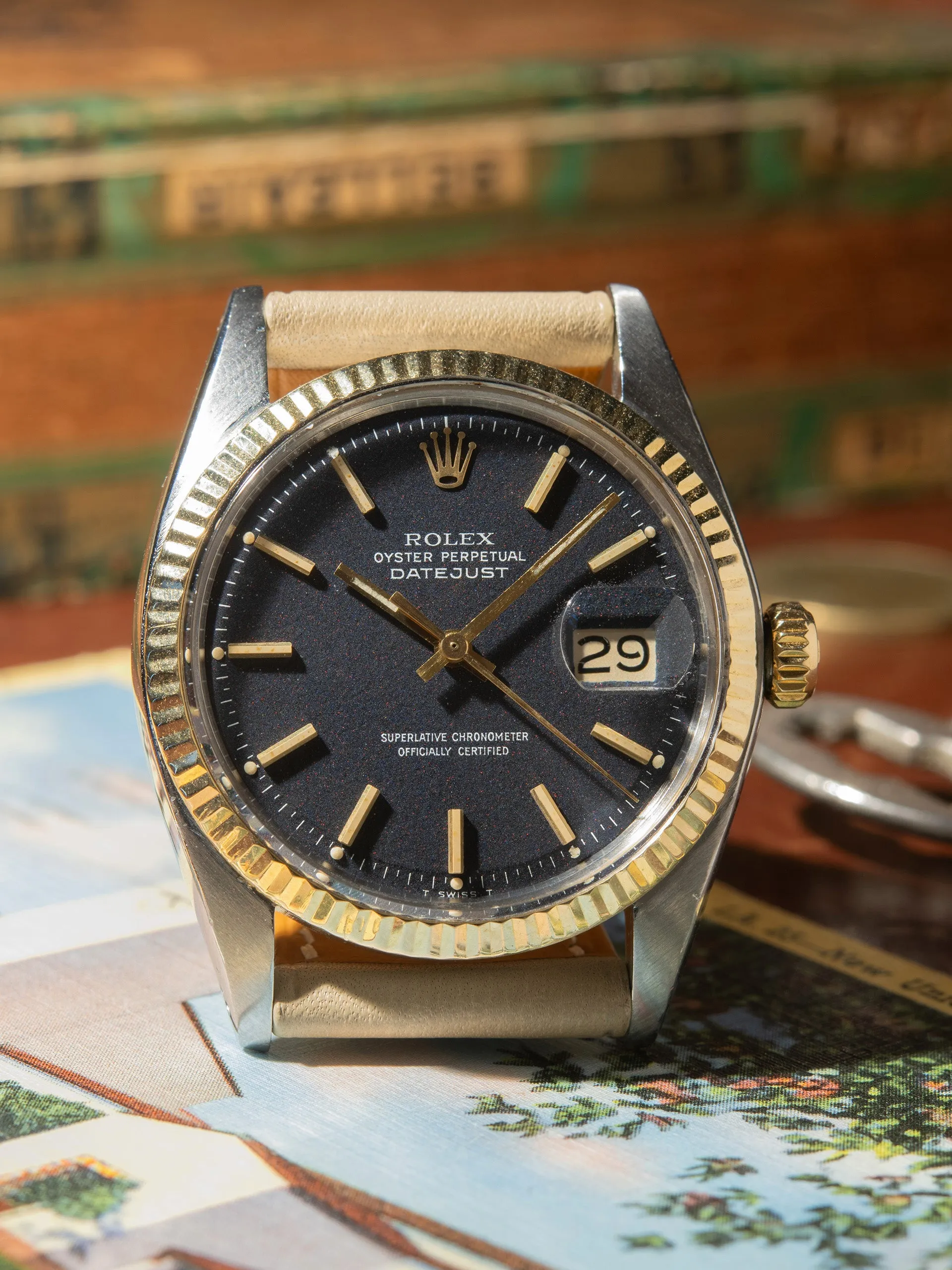 1972 Rolex Two-Tone Datejust (Ref. 1601) Black "Confetti" Dial