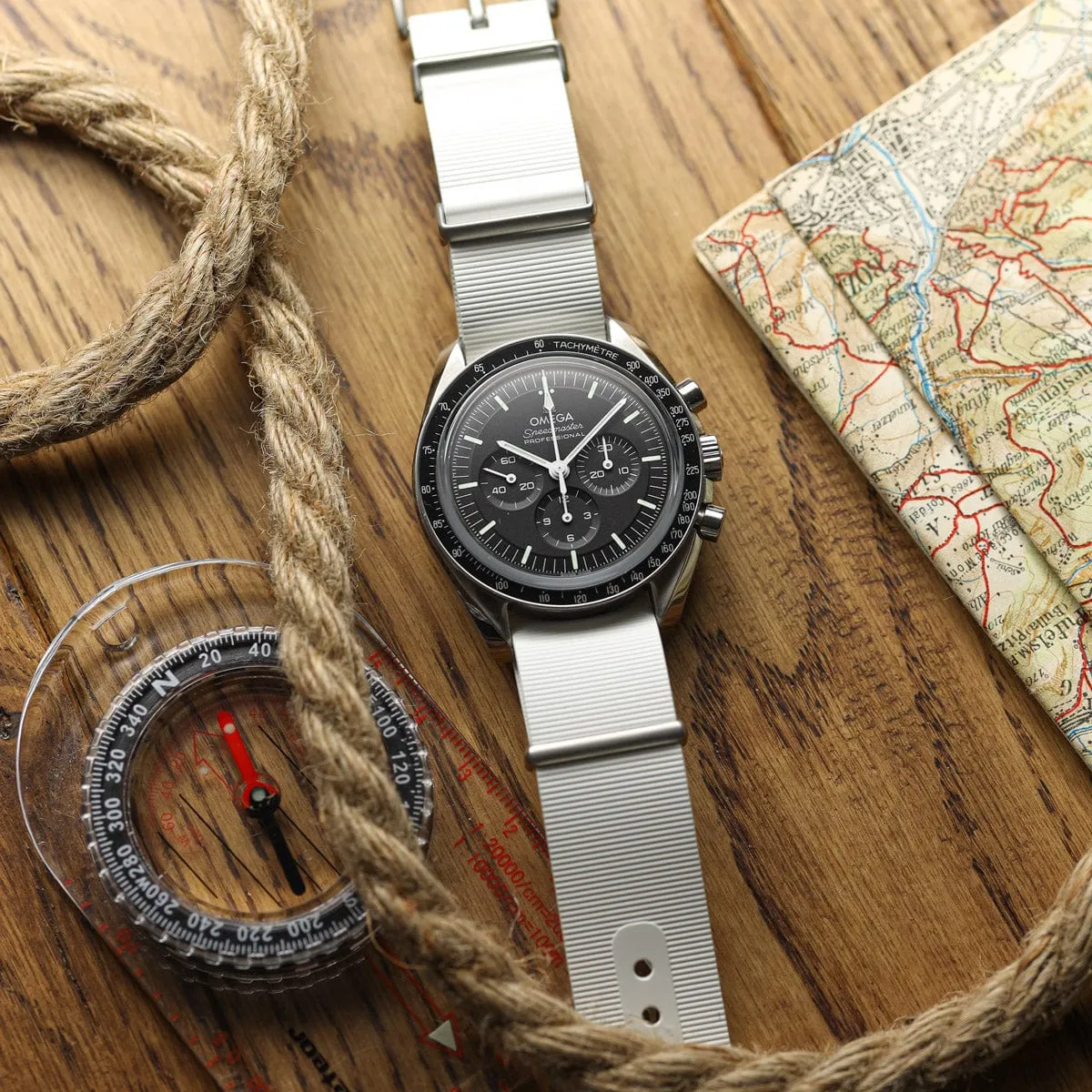 1973 British Military Watch Strap: 328 MARINE - Tactical - White