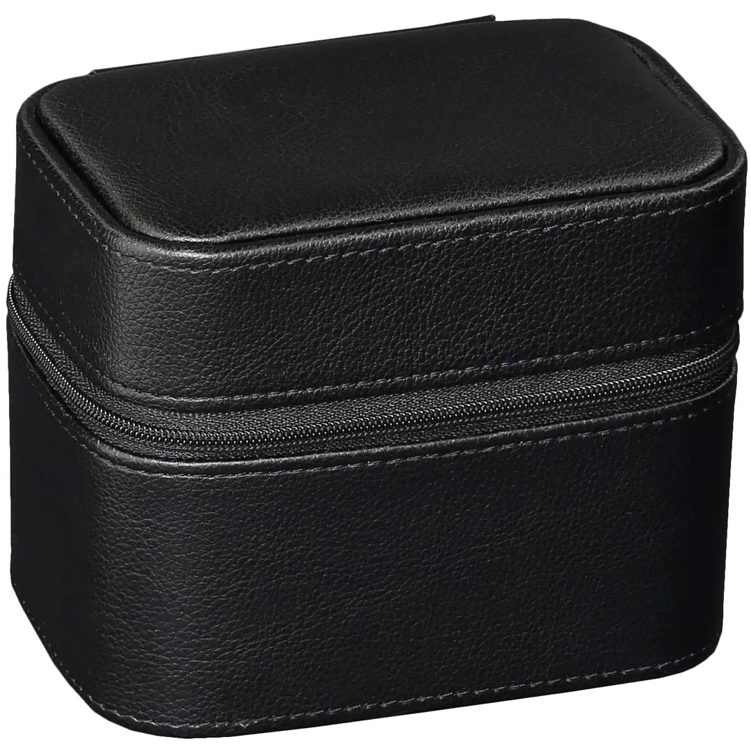 2 Watch Travel Case Storage Organizer for 2 Watches | Tough Portable Protection w/Zipper Fits All Wristwatches & Smart Watches Up to 50mm Black/Grey
