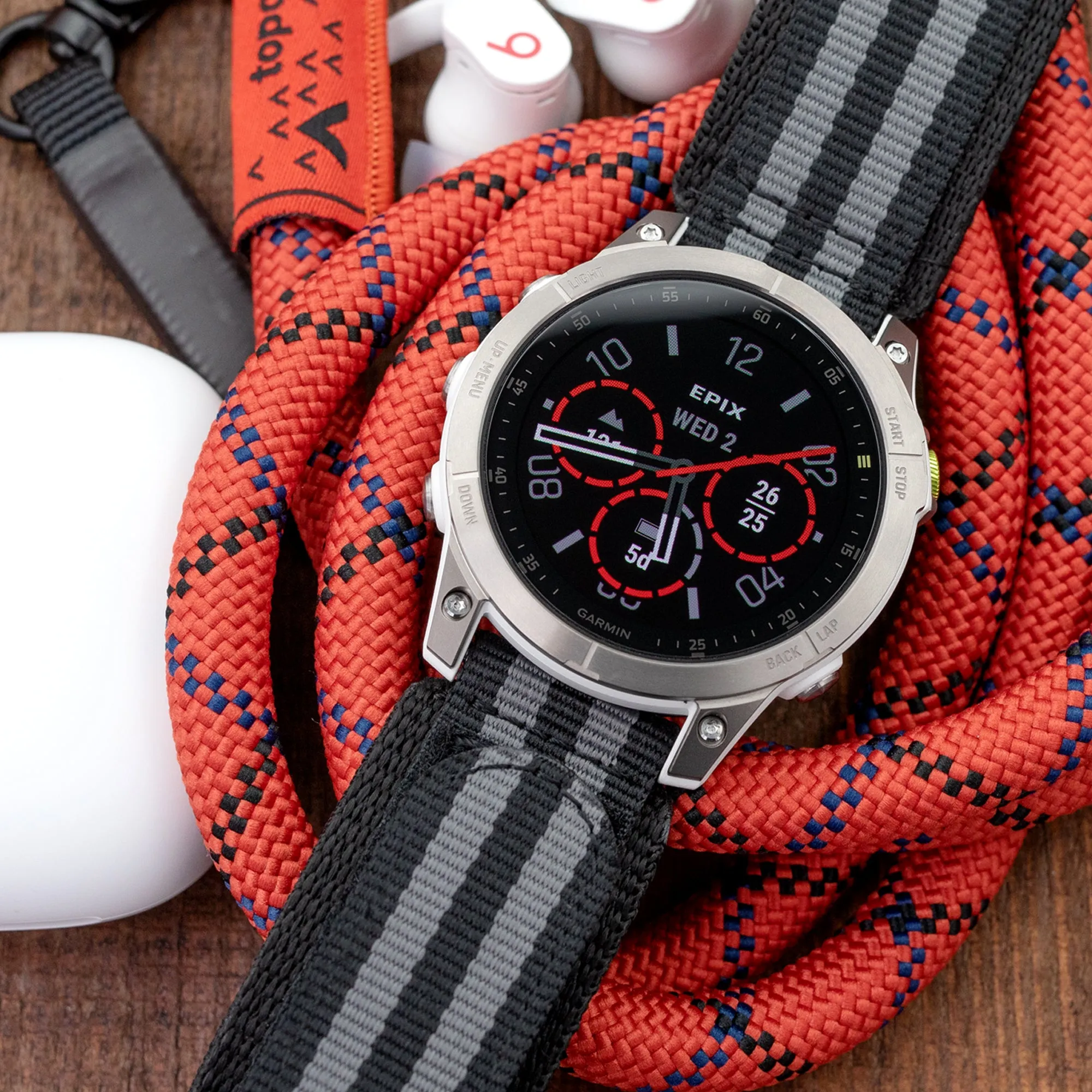 22mm MiLTAT Black & Grey NyJBB Nylon Velcro Fastener Watch Strap, Sandblasted Buckle
