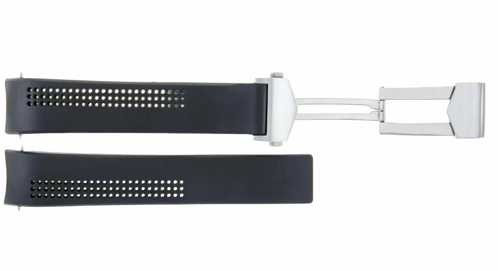 22MM RUBBER STRAP BAND FOR TAG HEUER CARRERA CALIBRE 17 WATCH    CLASP BLACK