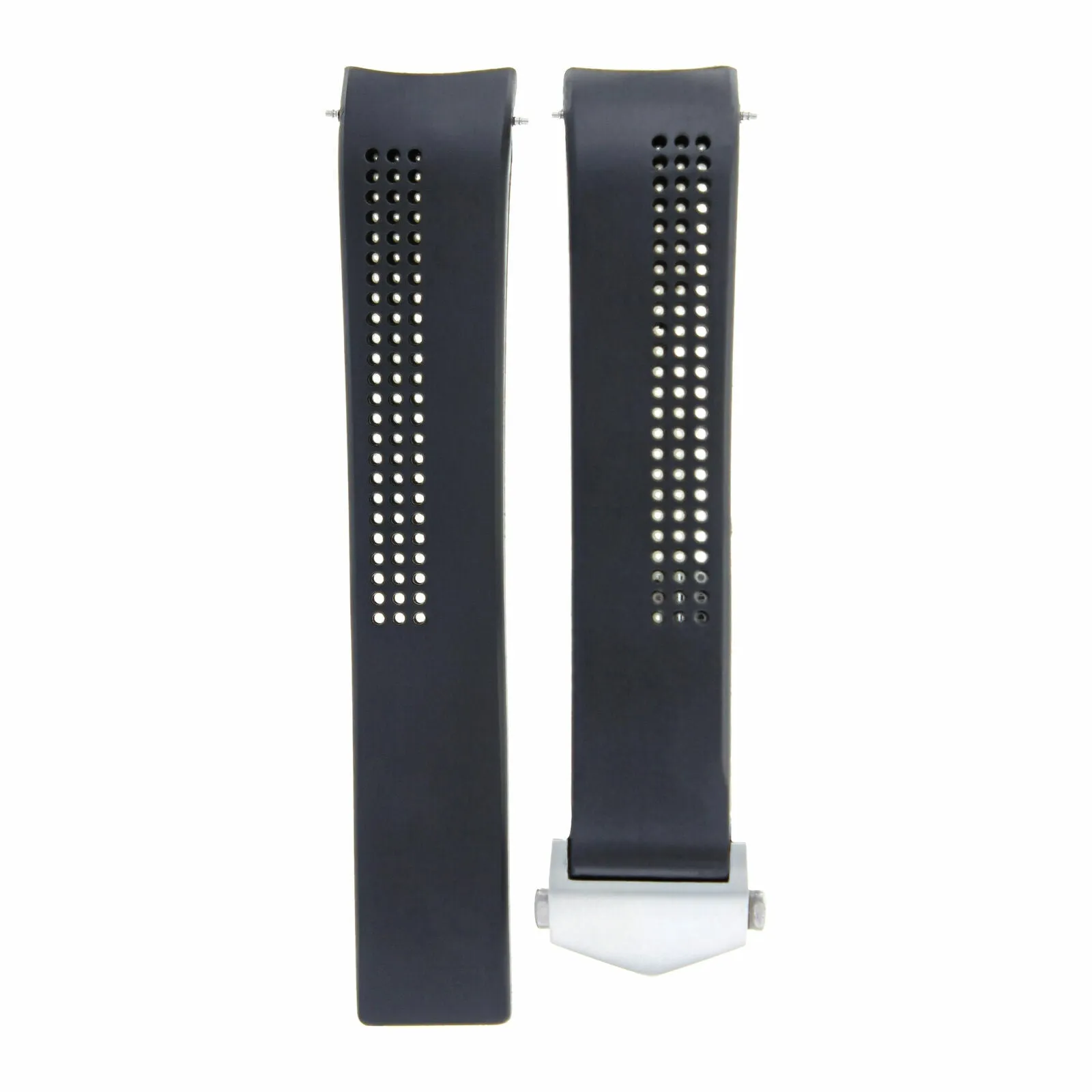 22MM RUBBER STRAP BAND FOR TAG HEUER CARRERA CALIBRE 17 WATCH    CLASP BLACK