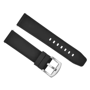 22MM SOFT RUBBER DIVER BAND STRAP FOR TISSOT PRS 516 1853 RACING AUTOMATIC BLACK