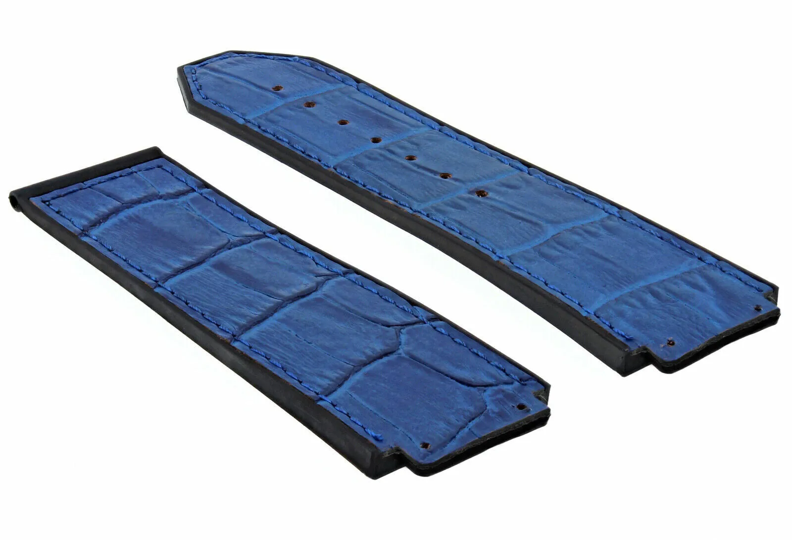 24MM ALLIGATOR LEATHER WATCH BAND STRAP FOR 44-45MM HUBLOT BIG BANG WATCH H BLUE