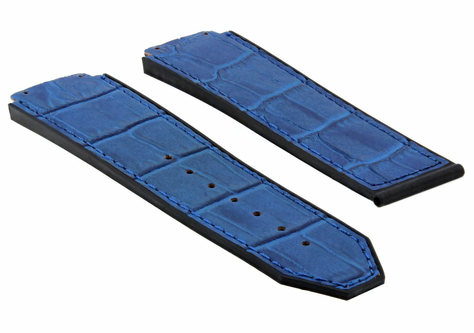 24MM ALLIGATOR LEATHER WATCH BAND STRAP FOR 44-45MM HUBLOT BIG BANG WATCH H BLUE