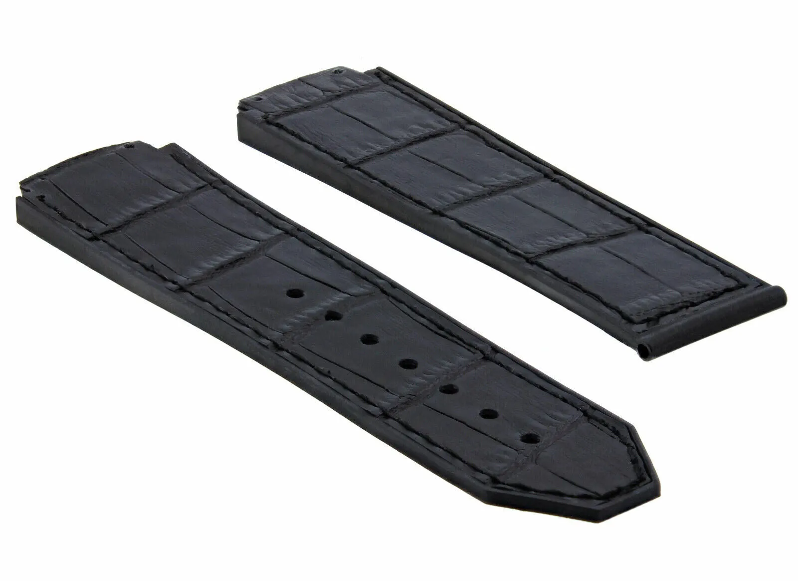 24MM ALLIGATOR LEATHER WATCH BAND STRAP FOR 44-45MM HUBLOT BIG BANG WATCH H BLUE