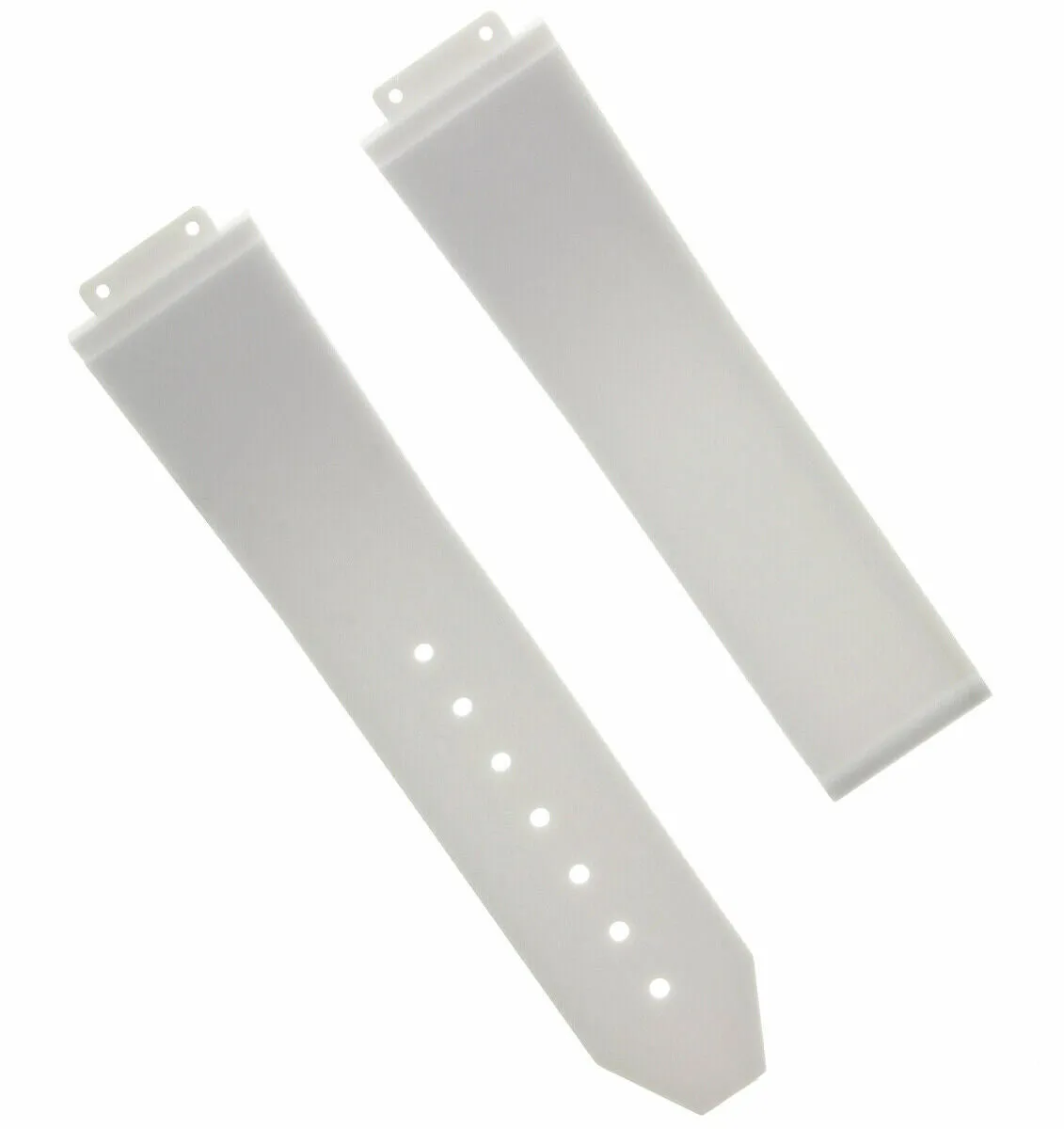 25MM RUBBER WATCH BAND STRAP CLASP FOR 44-44.5-45MM H HUBLOT BIG BANG WHITE
