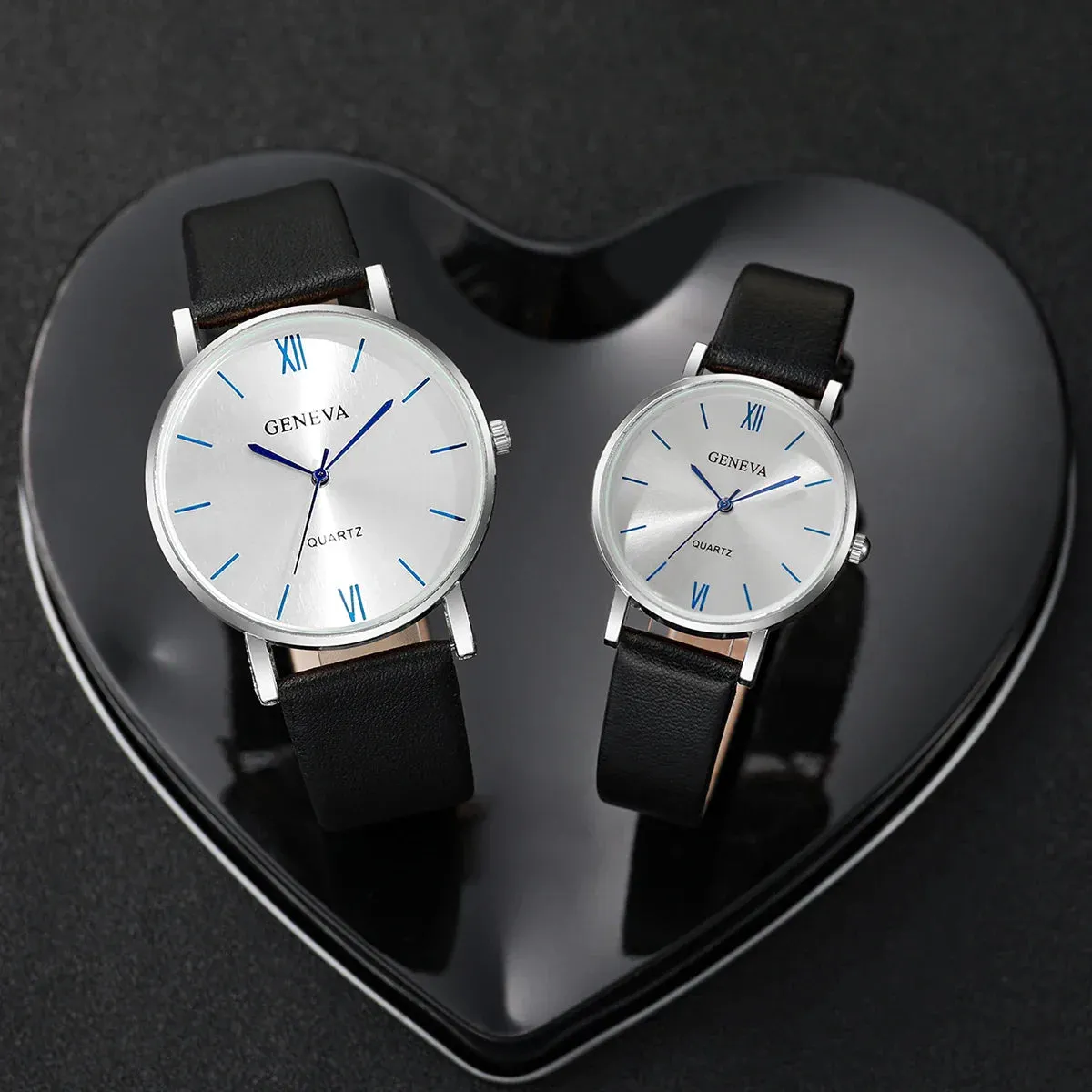 4 Piece Couple S Watch Bracelet Set Fashionable Romantic