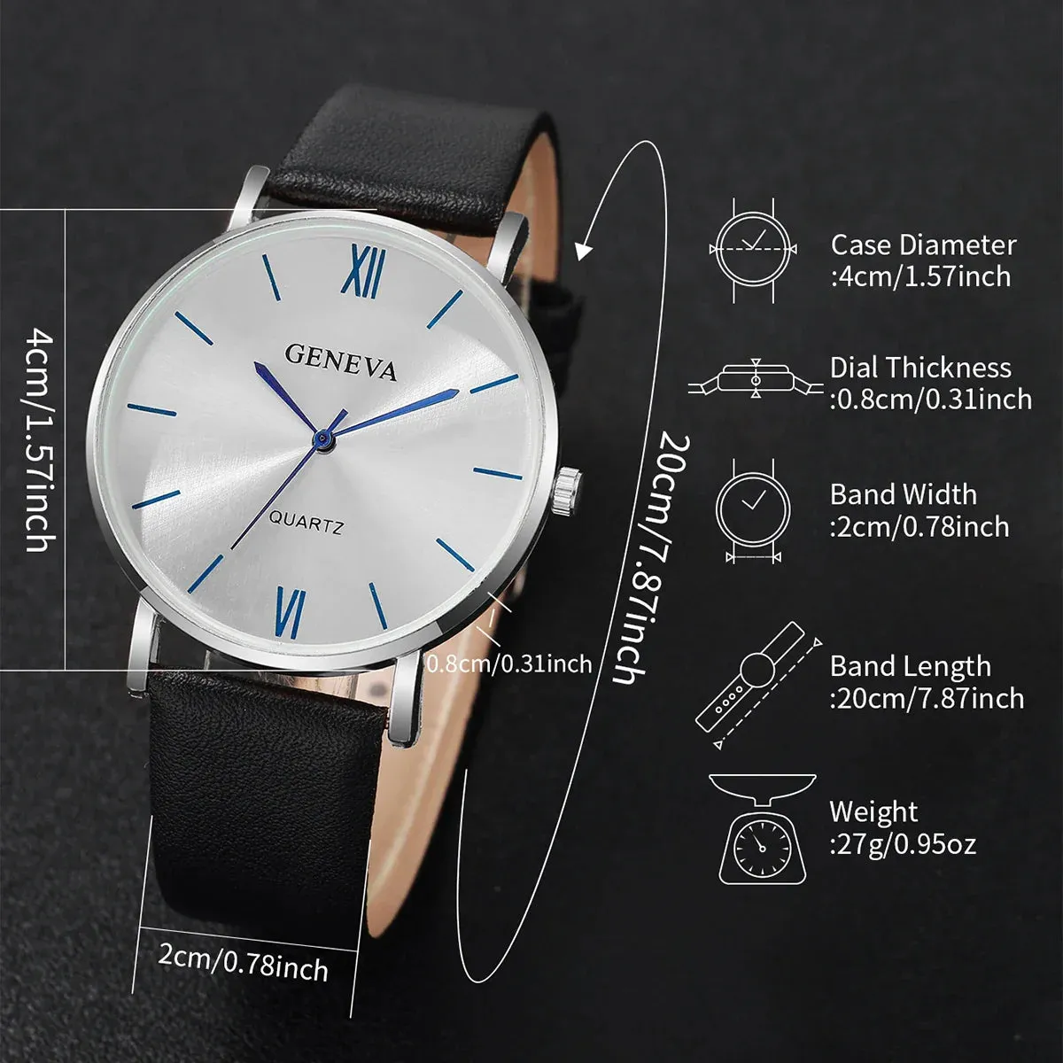 4 Piece Couple S Watch Bracelet Set Fashionable Romantic