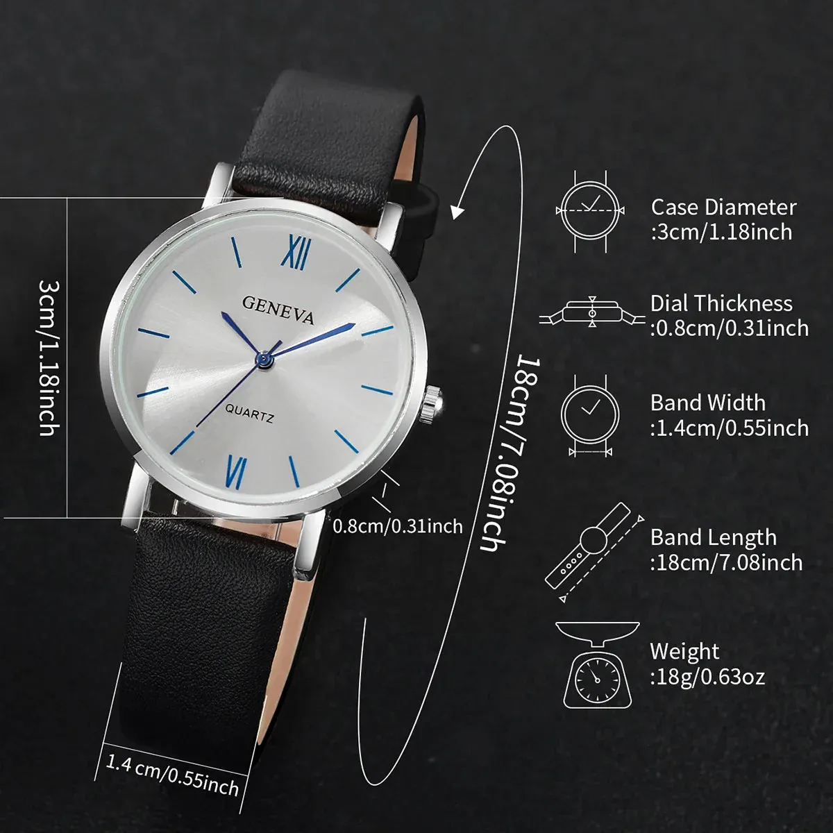 4 Piece Couple S Watch Bracelet Set Fashionable Romantic