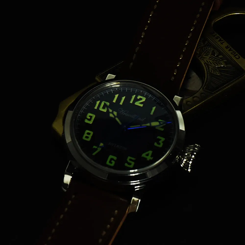 43mm Luxury Stainless Steel Big Pilot Military Tactical Watch Waterproof Luminous Diver Watch Automatic Mens Mechanical Watch