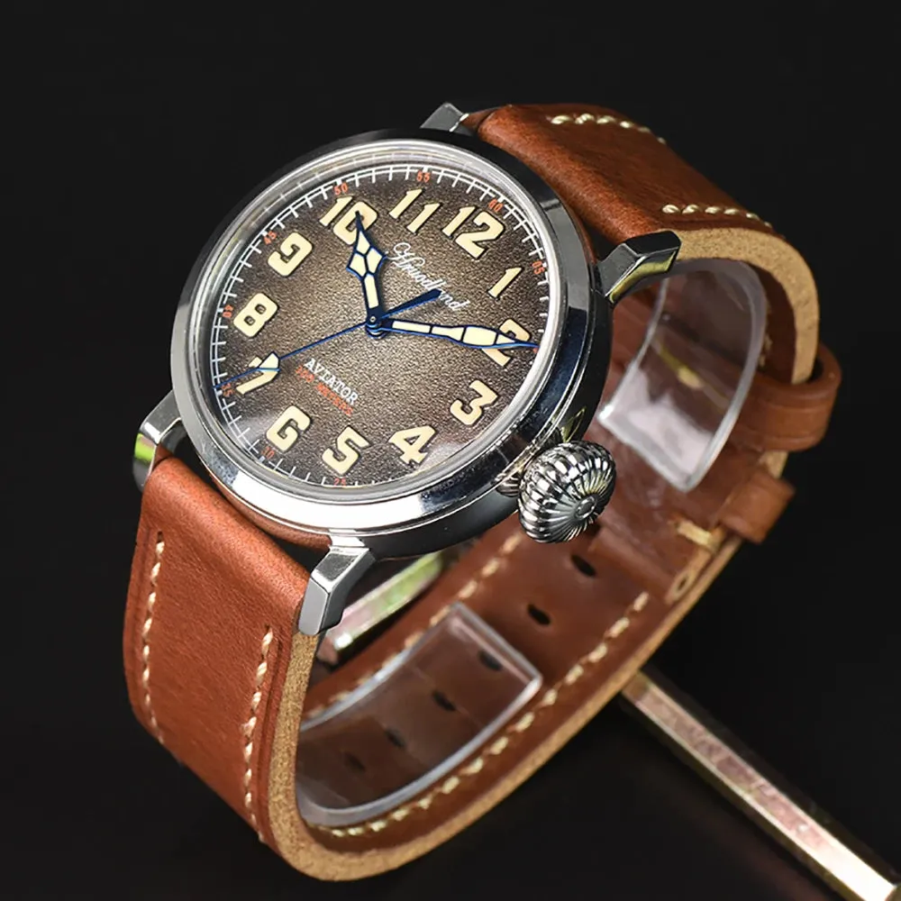 43mm Luxury Stainless Steel Big Pilot Military Tactical Watch Waterproof Luminous Diver Watch Automatic Mens Mechanical Watch
