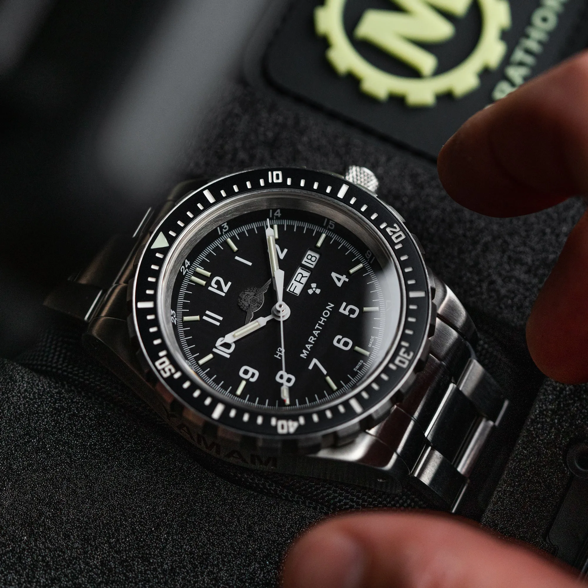 46mm Official IDF YAMAM™ Jumbo Day/Date Automatic (JDD) with Stainless Steel Bracelet