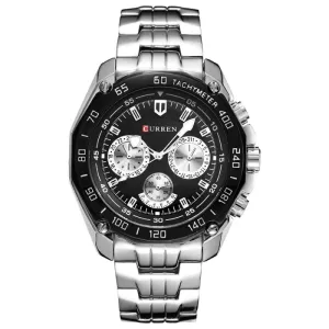 8077 Full Stainless Steel Army Military Quartz Mens Watch