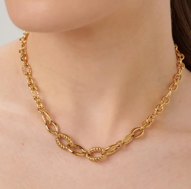 Amy Gold Chain Link Necklace by Brosway