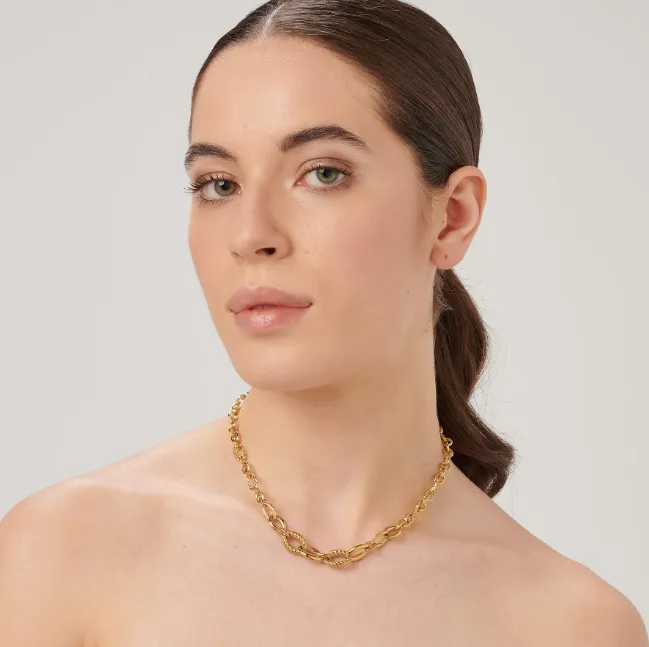 Amy Gold Chain Link Necklace by Brosway