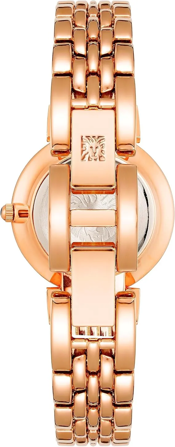 Anne Klein AK/2928NVRG Women's Premium Crystal Accented Bracelet Watch