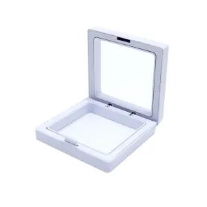Anyhouz Jewelry Storage 10PCS White Set 3D Floating Display Case Stands Holder Suspension Storage for Pendant Necklace Bracelet Ring Coin Pin Gift Jewelry Box 14x14cm