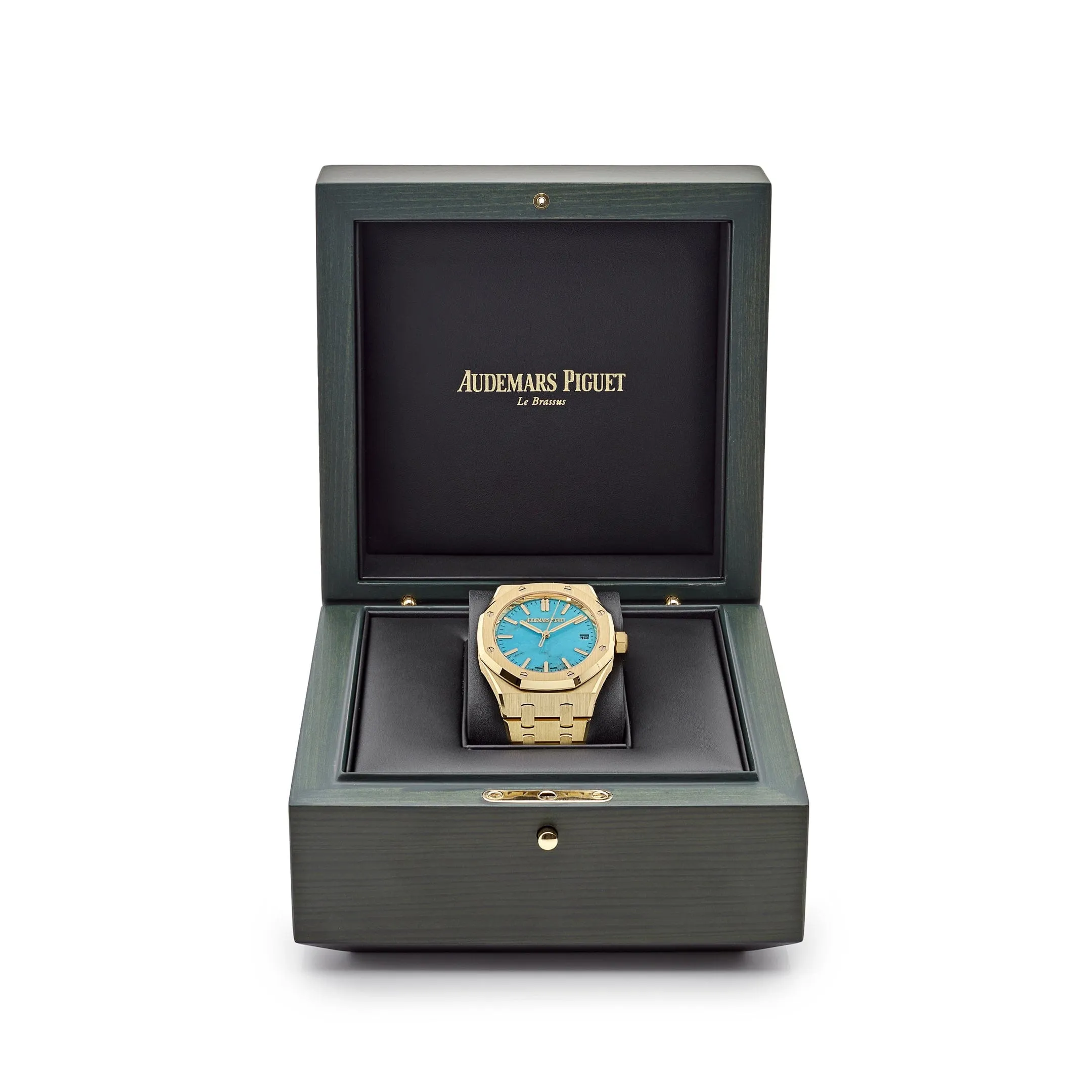 Audemars Piguet Royal Oak Selfwinding 15550BA.OO.1356BA.01 Yellow Gold Blue Turquoise Dial