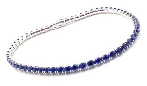 Authentic! Cartier 18k White Gold Sapphire Essential Lines Bracelet Paper
