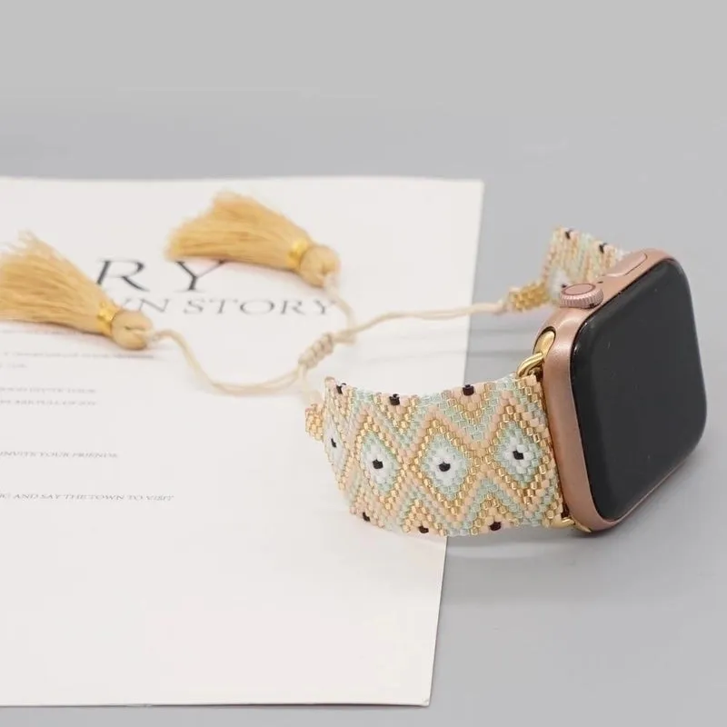 Bead Woven Light Luxury Applicable  Watch 42-44mm Tassel Strap