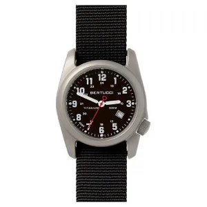 Bertucci A-2T Mens Watch Titanium Black Nylon Strap - Black Dial - 12022