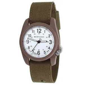 Bertucci DX3 Canvas Bark Comfort Band White Analog Dial Quartz Watch - 11087