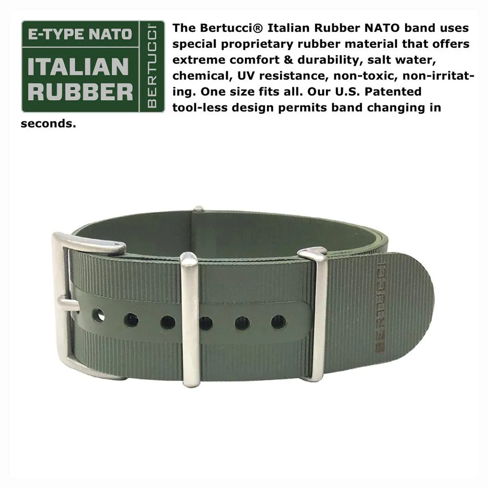 Bertucci Mens Super Illuminated Field Ghost Gray Italian Rubber Band Wrist Watch - 22031