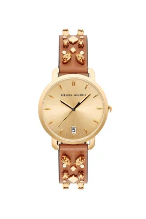 Billie Gold Tone Almond Strap Watch, 34mm