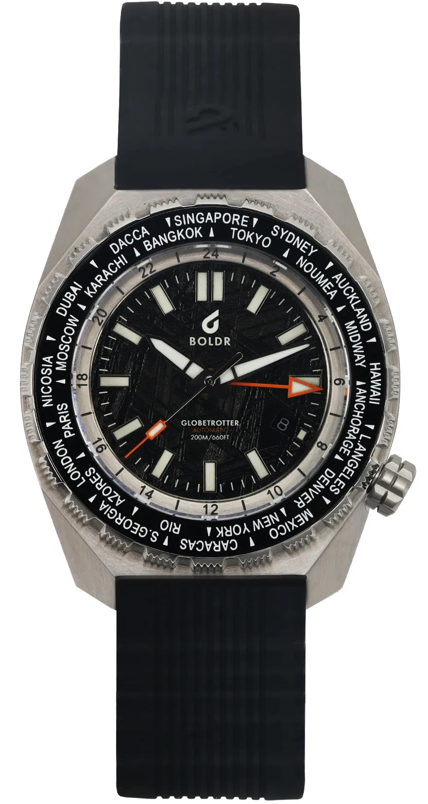 Boldr Watch Globetrotter GMT Meteoblack