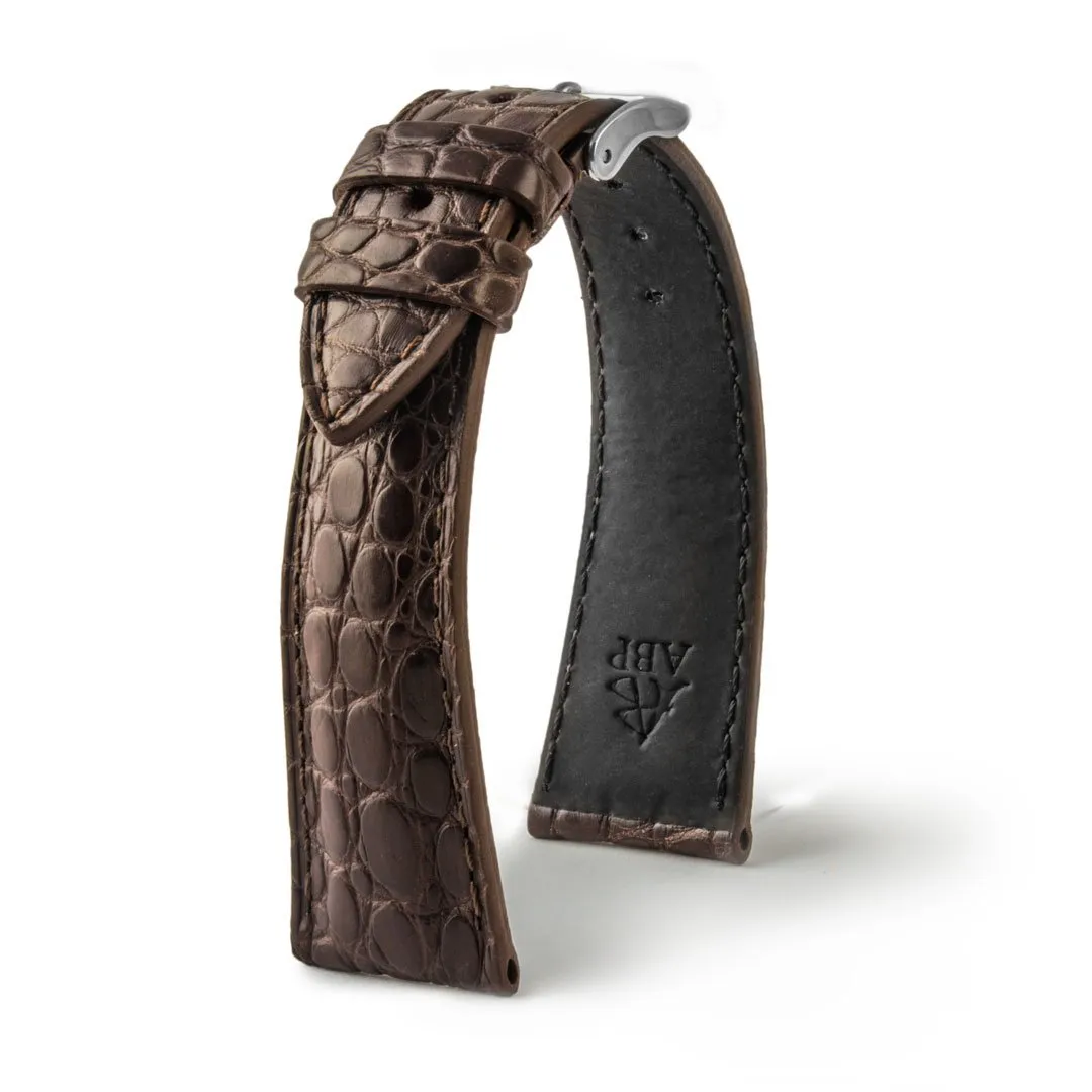 Bracelet classique "Essential" - Bracelet-montre cuir - Alligator écailles rondes (noir, marron, gris, bleu)