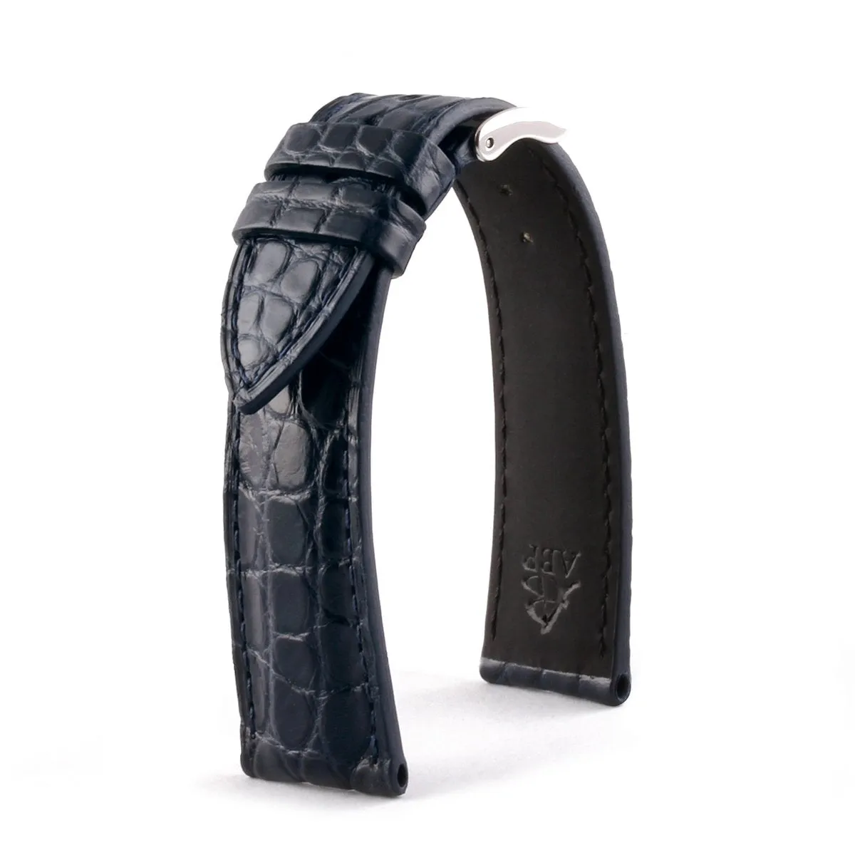Bracelet classique "Essential" - Bracelet-montre cuir - Alligator écailles rondes (noir, marron, gris, bleu)