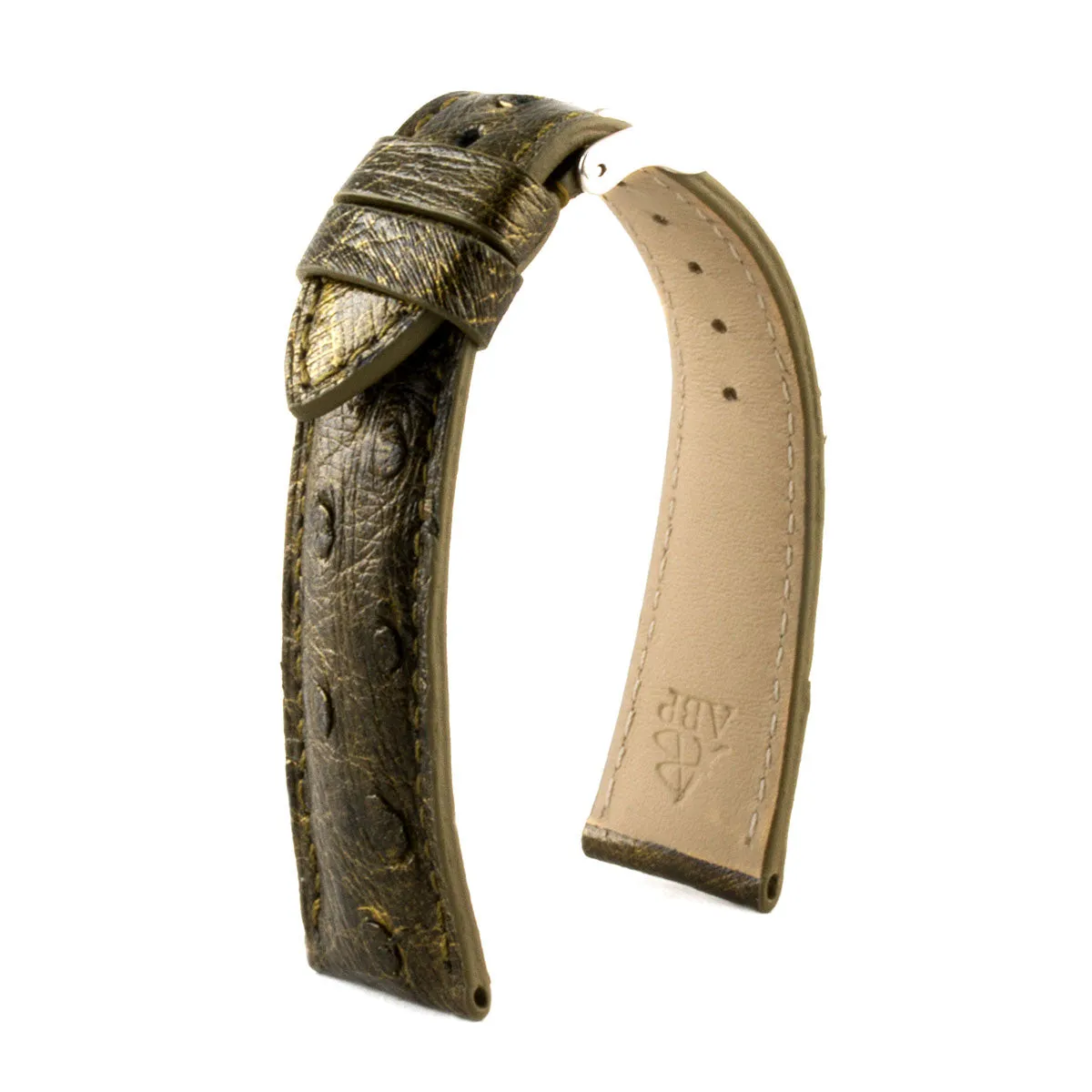 Bracelet classique "Essential" - Bracelet montre cuir - Autruche (bleu, kaki, rouge, vert...)