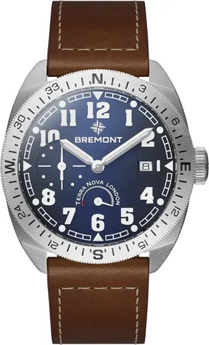 Bremont Terra Nova 40.5 Turning Bezel Power Reserve Blue Leather