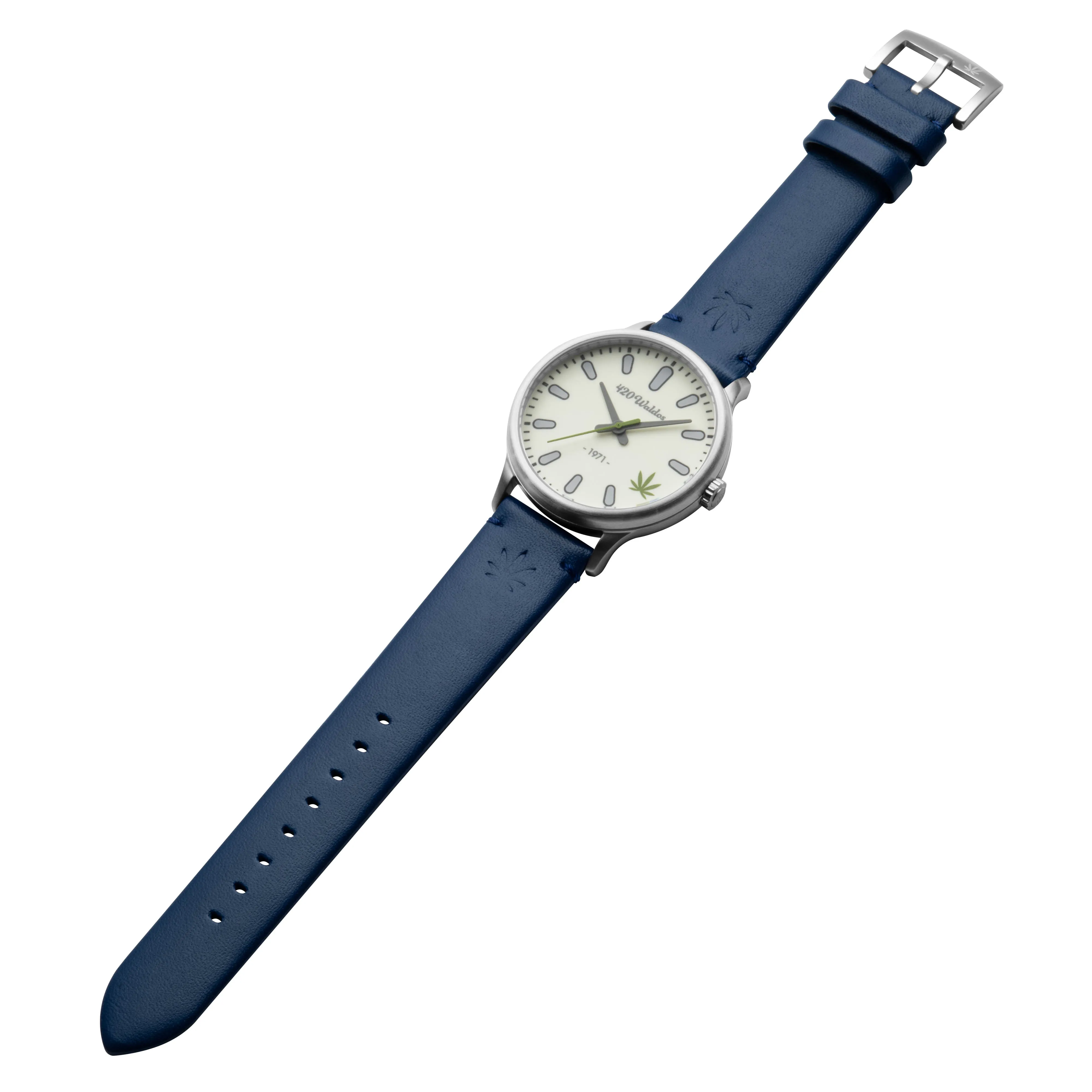 BUD Series Wrist Watch | White Dial, Dark Blue Band
