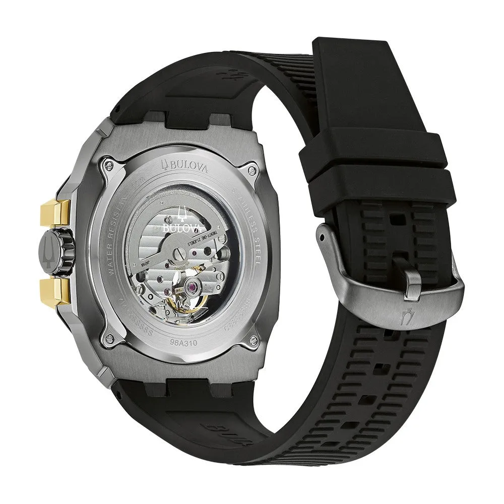 Bulova Marc Anthony Collection 46MM Automatic Watch with Silicone Strap. 98A310